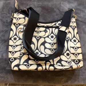 Black and Cream Patterned Women's Bag
